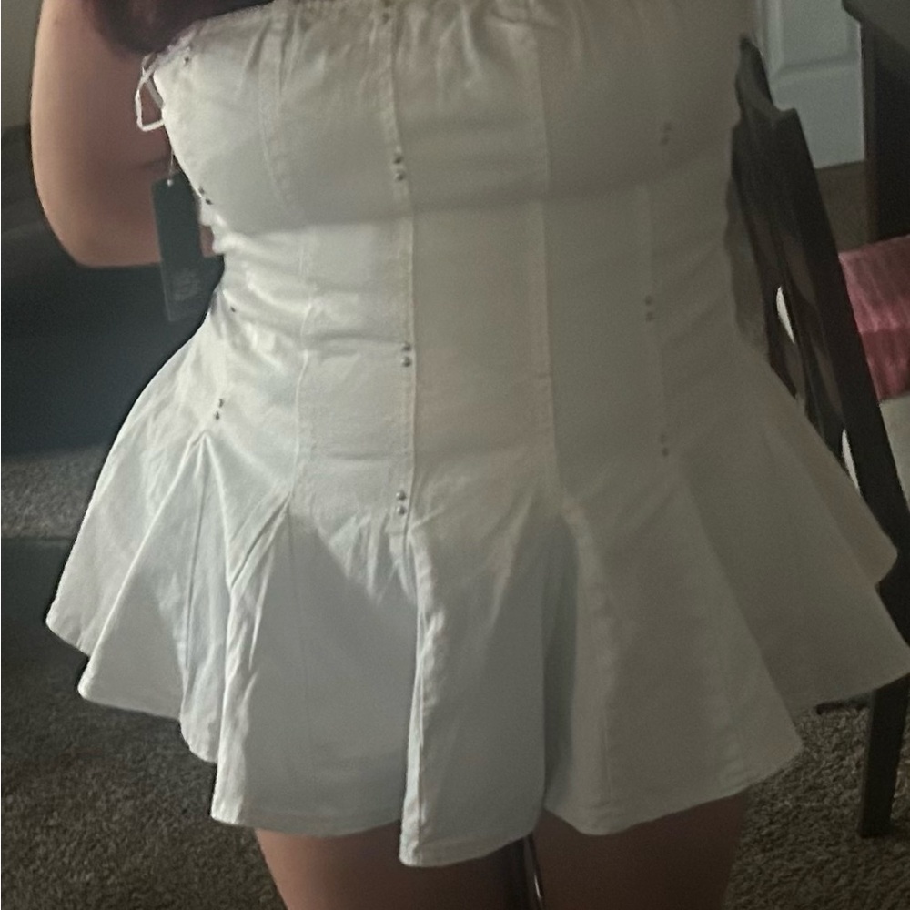Target White Flared Mini Top